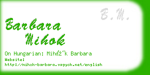 barbara mihok business card